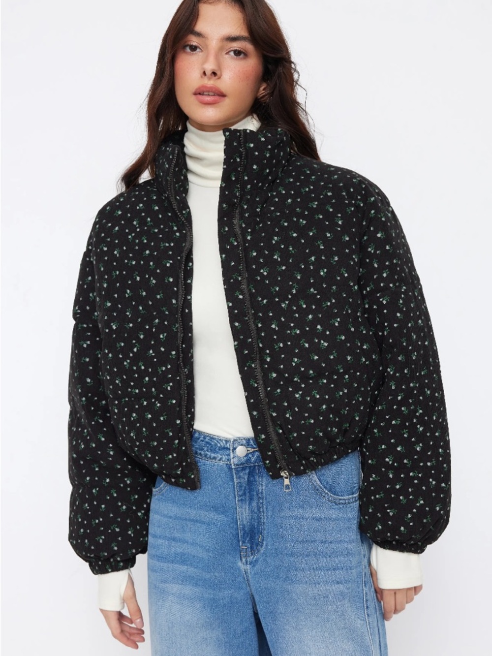 NWT Corduroy Floral Puffer - Picture 3 of 10